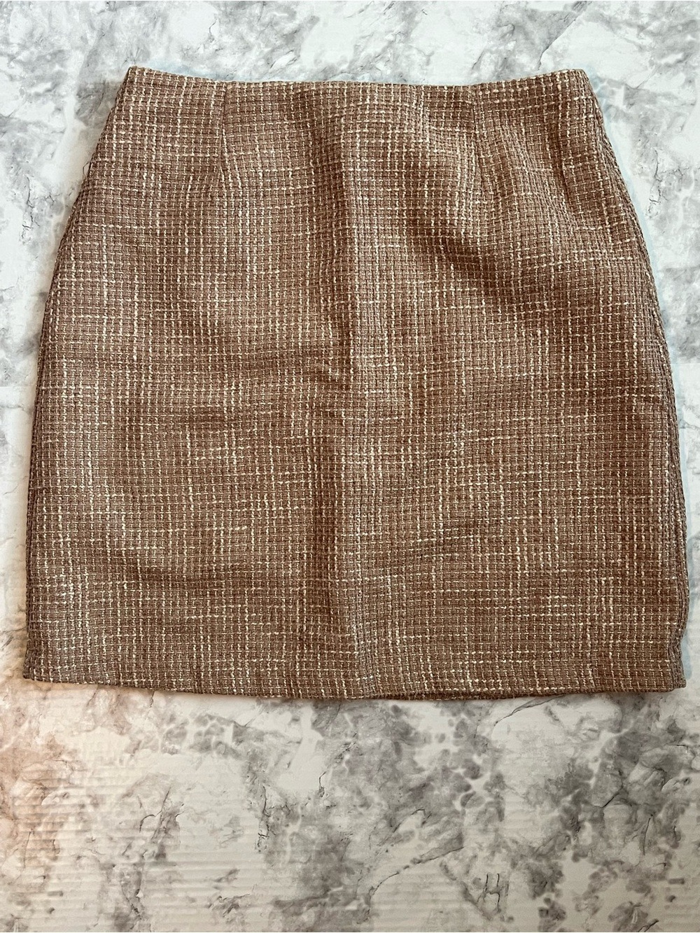 Pink Lily Brown Medium Tweed Chic lined Mini Skirt